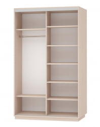 Белый шкаф-купе с зеркалом Экспресс Дуо Медиум 1400х2200h Белый снег