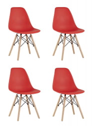 Стул Еамес Стйле ДСВ красный 4 шт. комплект (разборный каркас) / Eames Style DSW