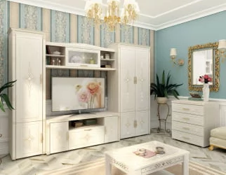 Тумба с колоннами Венеция 32.02 Сосна Астрид Ваниль