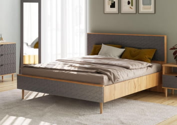 Кровать Денвер 140 см Дуб вотан/Графит Р-810