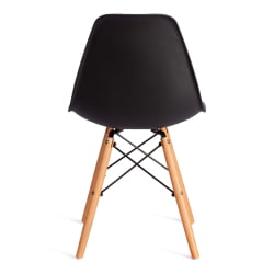 Стул со спинкой CINDY (EAMES) (mod. 1801) дерево бук/металл/сиденье пластик, 45x51x82 см, Black (черный)