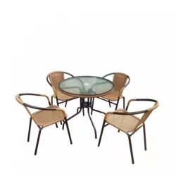 Комплект мебели Николь-1ЛБ ТЛХ-037С-ТЛХ080РР-Д80 Лигхт Беиге / Николь-1LB TLH-037С-TLH080RR-D80 Light Beige