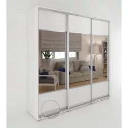 Шкаф-купе 3-х дверный Акцент-Дуэт КЛ 2400х600 Выбеленное дерево