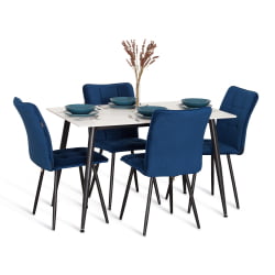 Стул обеденный Bari LT, велюр, Blue (синий), 41х55х89 см