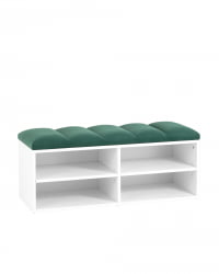 Обувница Хольст 2 белая велюр Зеленый