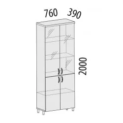 Шкаф для книг Лидер-Престиж 83.23