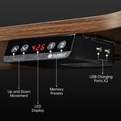 Стол для компьютера угловой (правый) c электрической регулировкой по высоте EUREKA ERK-L60R-WN