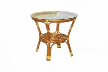 Стол Багама круглый без плетеной столешницы Bahama миндаль матовый