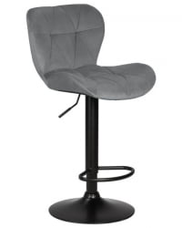 Стул барный ДОБРИН БАРНИ БЛАCК (серый велюр (МДЖ9-75)) 2 шт / DOBRIN BARNY BLACK (MJ9-75))