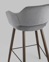 Стул барный Саймон Б велюр Темно-серый