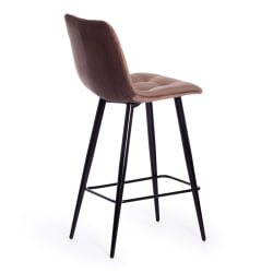 Барный стул CHILLY (mod. 7095пб ) ткань/металл, 53x44x94 см, высота до сиденья 66 см, коричневый barkhat 12/черный