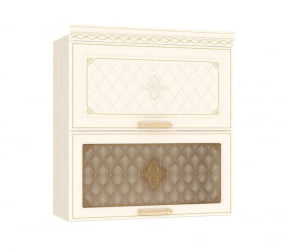 Шкаф-витрина кухонный (с системой плавного закрывания) Милана 23.09.1 Сосна Астрид/Ваниль