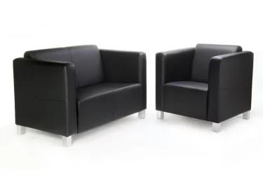 Диван двухместный Милано Комфорт Д2 Санторини 401 (черный) Категория 1