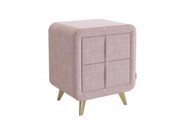 Тумба прикроватная Софи 2 ТМ-001.2 нежно-розовый (велюр) / TM-001.2