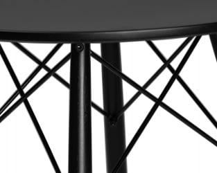 Маленький обеденный стол DOBRIN CHELSEA 80 BLACK (столешница черная, основание черное)