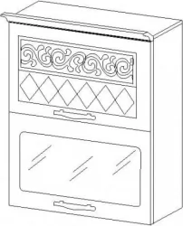 Шкаф-витрина кухонный (с системой плавного закрывания) Тиффани 19.80