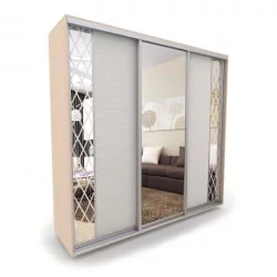 Шкаф-купе 3-х дверный Акцент-Вера КР 1800х600  Дуб молочный