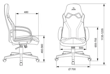 Геймерское кресло Бюрократ ZOMBIE RUNNER Черный-красный