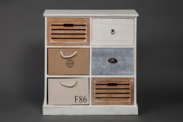 Тумба с 6 ящиками Secret De Maison MARITIME 6 ( mod. HX16-006NS ) butter white/navy design