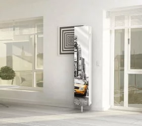 Зеркальный поворотный шкаф с принтом Зум Шелф Арт Венге