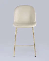 Стул полубарный Беетле со спинкой голд Бежевый / Beetle gold