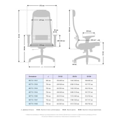Офисное кресло МЕТТА Комплект 18/2D, Основание 17832 Синий Black