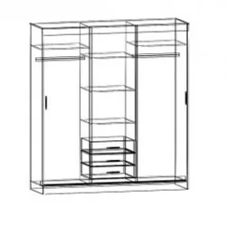 Шкаф-купе эконом Лидер 3 Ясень шимо темный-светлый