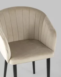 Стул с подлокотниками Нейтон велюр Бежевый