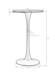 Стол обеденный MIA BAR (черная столешница, черное основание)