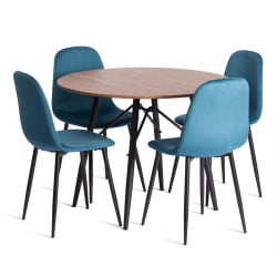 Металлический стул BREEZE (mod. 4724) Велюр/металл , 44 х 53 х 87 см, Dark turquoise (темно-бирюзовый) HLR62 / черный