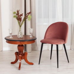 Стул MONRO (mod. 710) ткань/металл, 56х51х80 см, высота до сиденья 47 см, коралловый barkhat 15 /черный