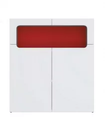 Тумба Палермо Юниор 06 Белый глянец Ясень шимо светлый Красный