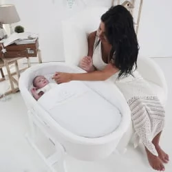 Кресло-качалка Micuna Wing/Flor white/white искусственная кожа