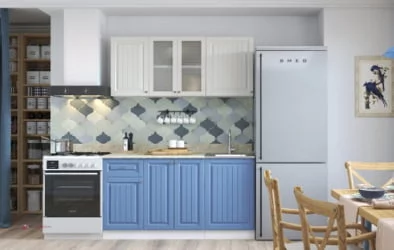 Кухонный гарнитур Хозяюшка 1,5 м Белый/Мускат глянец