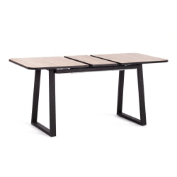 Стол MALTIDO ЛДСП/HPL/металл, 130 х 75+30 х 75 см, Агат серый/черный