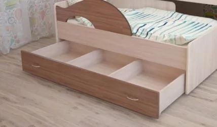 Ящик для кровати 160 РАДУГА Ясень шимо темный / Ясень шимо светлый