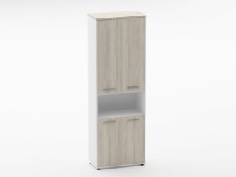 Шкаф 5 широкий закрытый, с нишей Дека 10.23.151 Дуб Сантана светлый/Белый / Deka