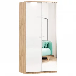 Шкаф двухстворчатый с зеркалом Фиджи ЛД 659.239.000 Дуб Золотой Белый