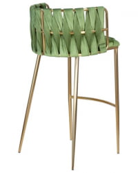 Стул барный ДОБРИН ЕММА ГОЛД (зеленый велюр (ВФ-08)) 4 шт / DOBRIN EMMA GOLD (VF-08))