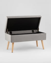 Банкетка Сторми с ящиком велюр серый