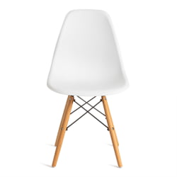 Стул со спинкой CINDY (EAMES) (mod. 1801) дерево бук/металл/сиденье пластик, 45x51x82 см, White (белый)
