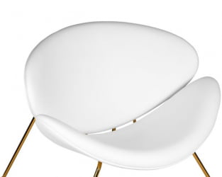 Кресло дизайнерское DOBRIN EMILY (белый винил YP17, золотое основание) 2 шт