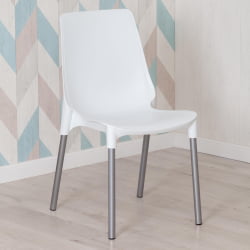 Стул GENIUS (mod 75) металл/пластик, 46x56x84cм, белый/ножки хром