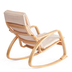 Кресло-качалка mod. AX3005 дерево береза, ткань: полиэстер/хлопок, 61х94,5х104 см, дерево: дуб #3, ткань бежевая 1501-4