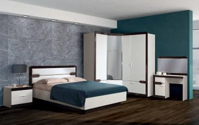 Спальня Ронда набор 2 Венге Белый глянец