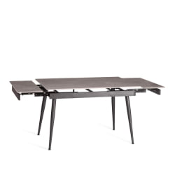 Стол обеденный Lord Grey/Лорд Грей столешница керамика (матовая) /опоры металл, светло-серый/черный, (120+30+30)x80x75 см