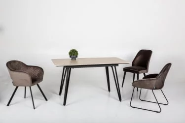 Стол раскладной Диего 140-180 white Мрамор графит