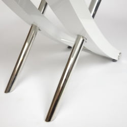 Стол ARNO (mod.EDT-H016) мдф high gloss, закаленное стекло, металл, 120х80х75см, Белый (White)