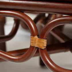 Комплект обеденный ANDREA GRAND (стол со стеклом+6 кресел+ подушки) Pecan Washed (античн. орех), Ткань рубчик, цвет кремовый