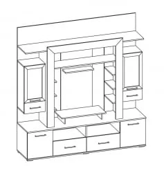 Стенка Карисма 8 Дуб молочный/Венге